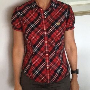 E-LAND Brand Cotten short sleeve blouse